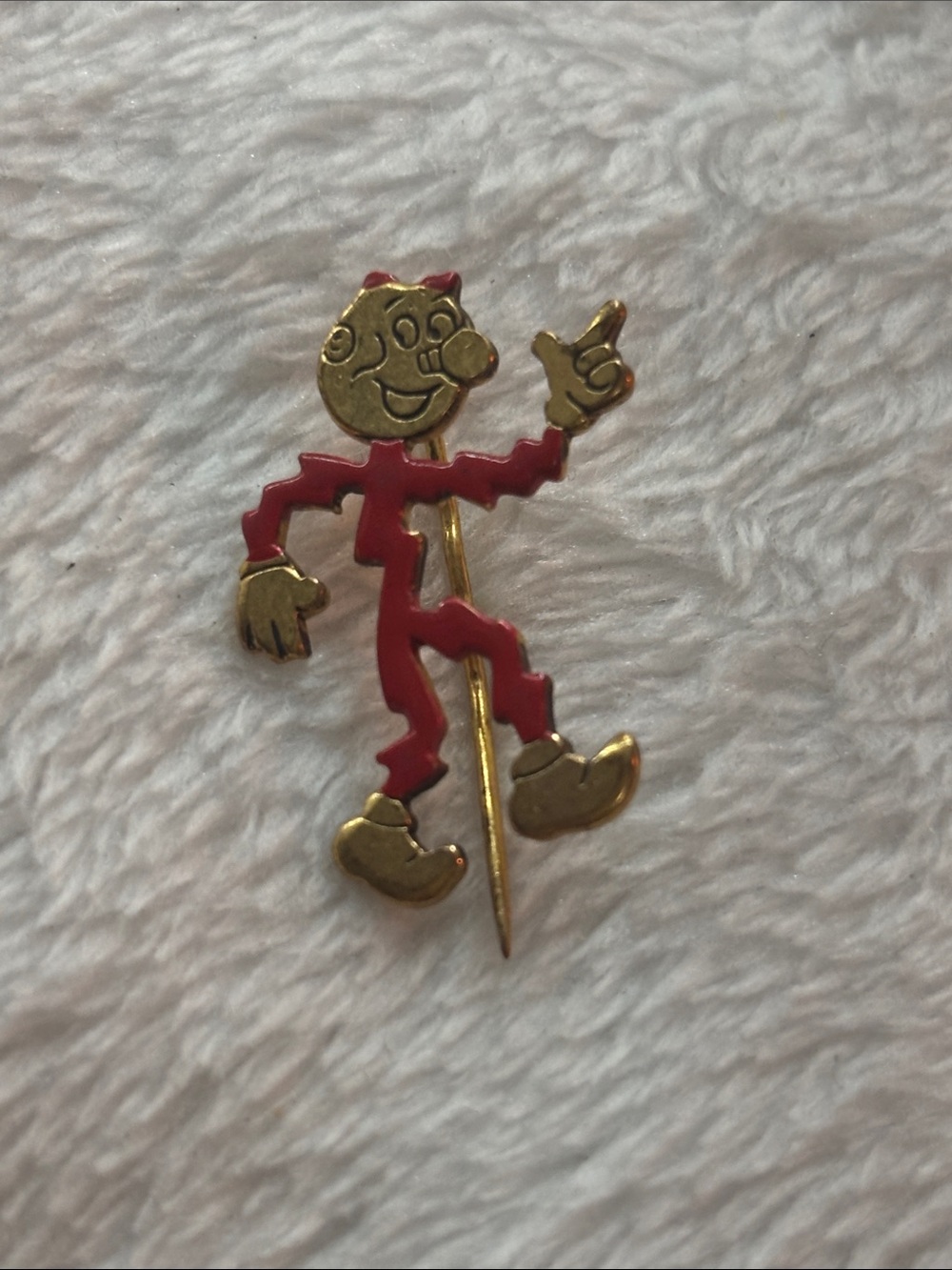 Reddy Killowat 1950 Red & Gold Enamel Cartoon Pin Accessories